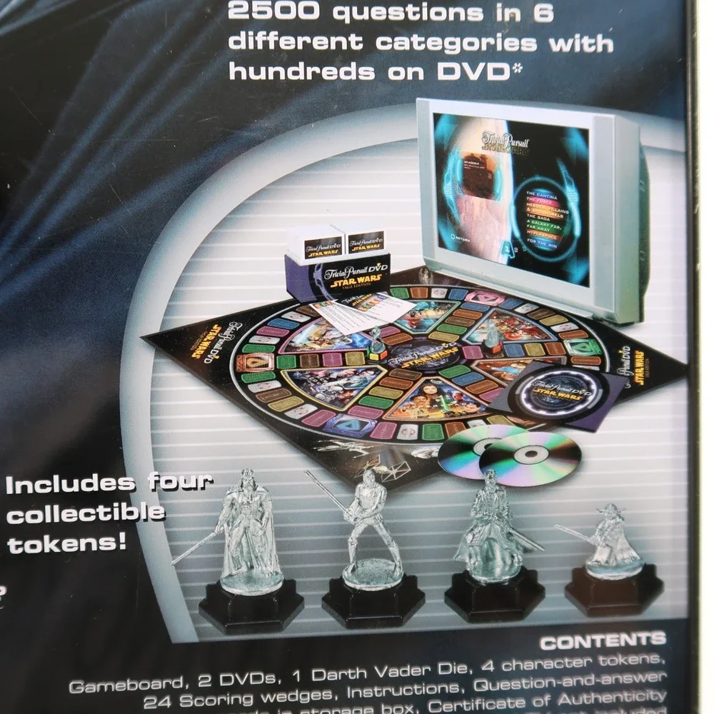 Trivial Pursuit DVD Star Wars Saga Edition 2005 Metal Tin Complete